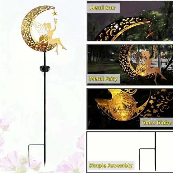 Estaca Luz Solar Decorativa para Jardín – “HADA DE LA LUNA” - Image 9