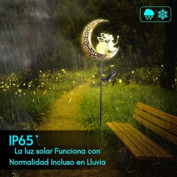 Estaca Luz Solar Decorativa - Modelo “Hada Lunar con Varita Mágica” - Image 5