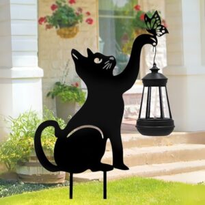 Estaca Luz Solar Decorativa Exterior - Modelo “Gato Linterna”