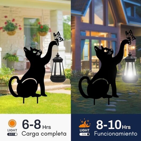 Estaca Luz Solar Decorativa Exterior - Modelo “Gato Linterna” - Image 4