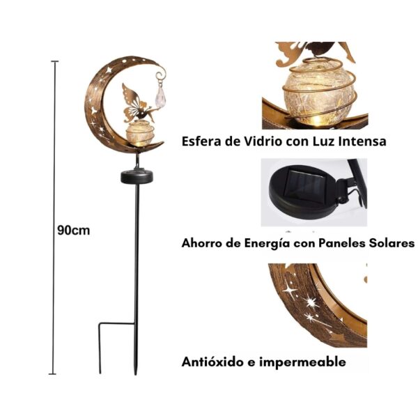 Estaca Luz Solar Decorativa Exterior - Modelo "Hada Lunar" - Image 14