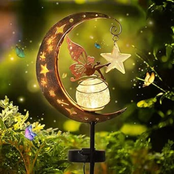 Estaca Luz Solar Decorativa Exterior - Modelo "Hada Lunar Estrella"
