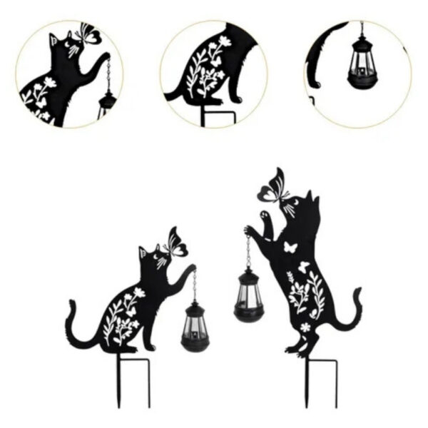 Estaca Luz Solar Decorativa Exterior - Modelo “Dos Gato Linterna” - Image 2