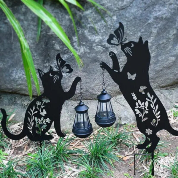 Estaca Luz Solar Decorativa Exterior - Modelo “Dos Gato Linterna” - Image 3