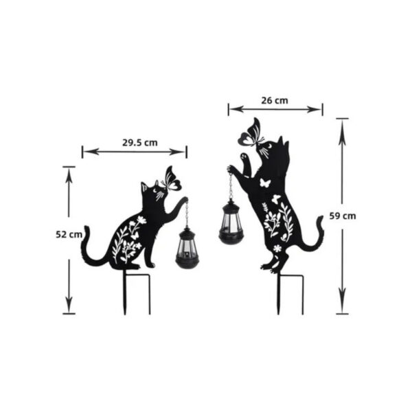 Estaca Luz Solar Decorativa Exterior - Modelo “Dos Gato Linterna” - Image 4