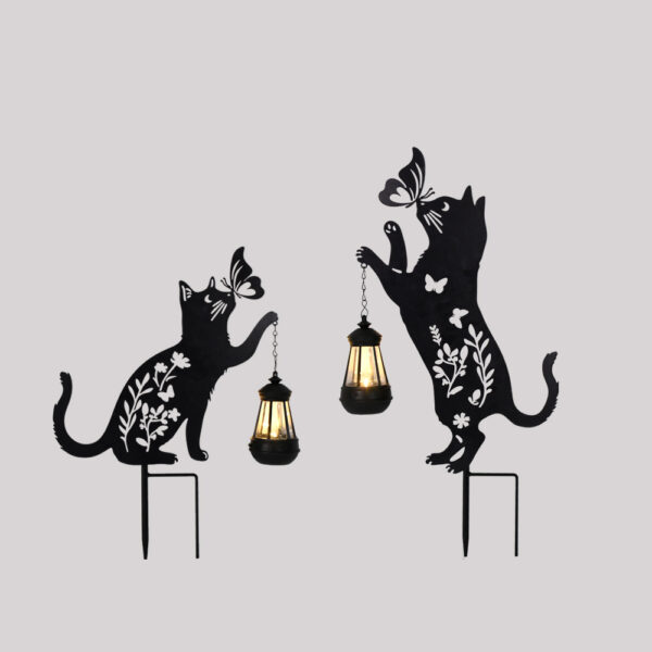 Estaca Luz Solar Decorativa Exterior - Modelo “Dos Gato Linterna” - Image 6