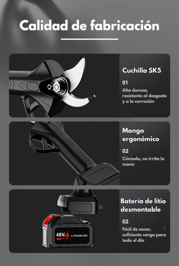 Tijera de Poda Eléctrica Inalámbrica 48V – Potencia y Precisión en Cada Corte - Image 10