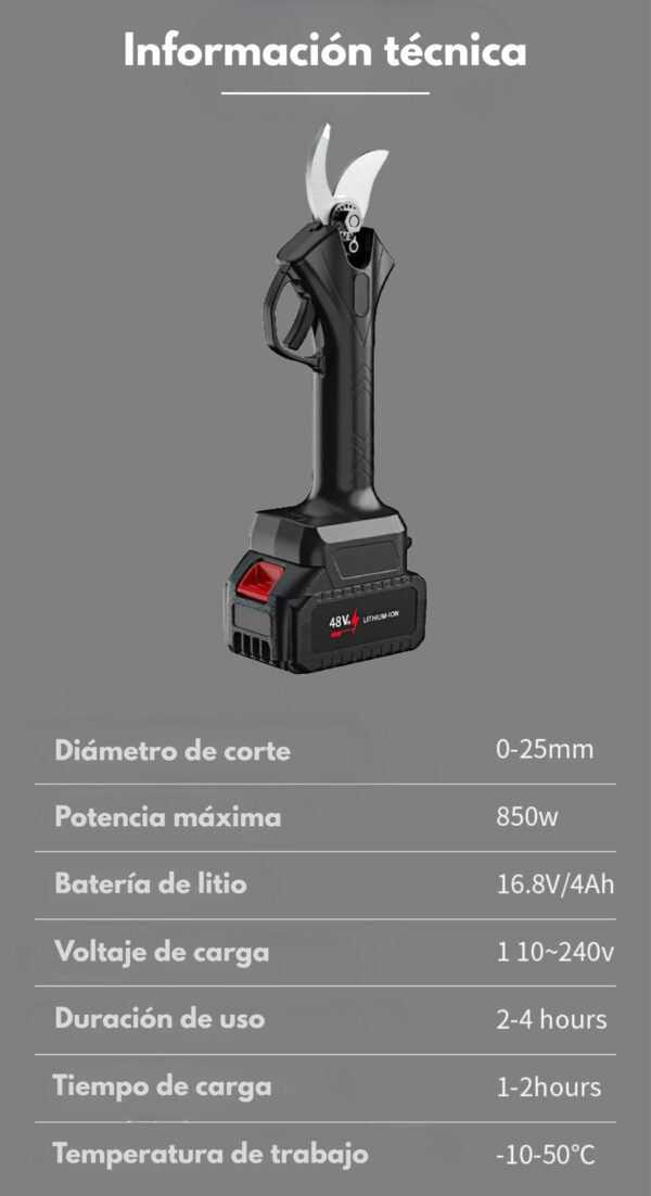 Tijera de Poda Eléctrica Inalámbrica 48V – Potencia y Precisión en Cada Corte - Image 11