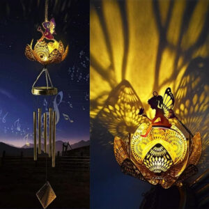 CAMPANA DE VIENTO - MODELO "FLOR DE LOTO CON MARIPOSA"