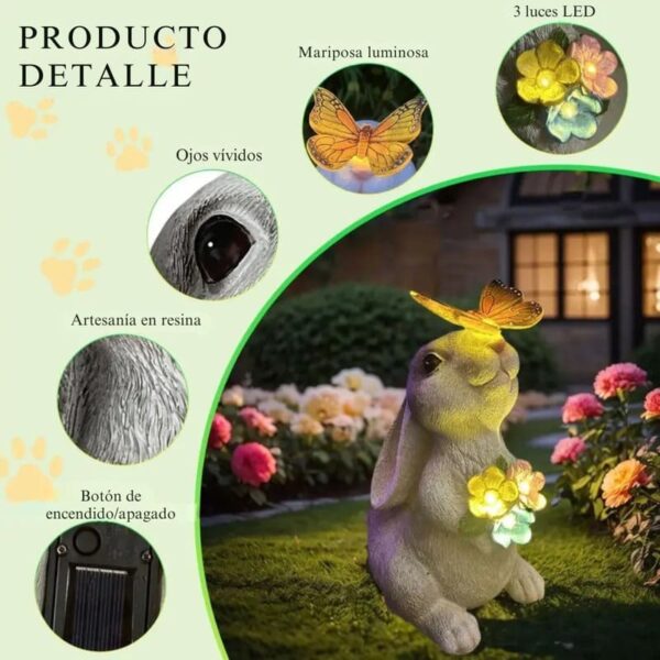 ESTACA LUZ SOLAR - MODELO "EL CONEJO Y LA MARIPOSA" - Image 2