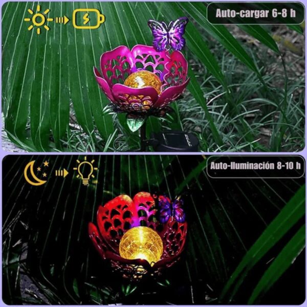 ESTACA LUZ SOLAR - MODELO "FLOR Y MARIPOSA" - Image 2