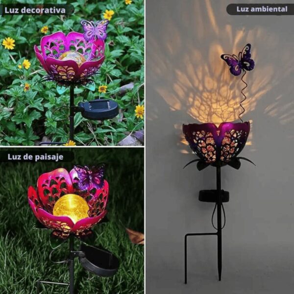 ESTACA LUZ SOLAR - MODELO "FLOR Y MARIPOSA" - Image 4