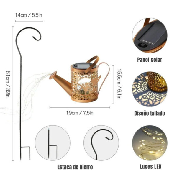 Estaca Luz Solar Decorativa para Jardin-Modelo-"Hadita en Regadero" - Image 8