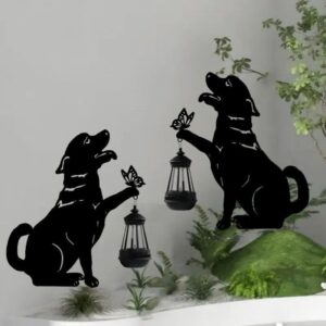 Estaca luz solar - Modelo "Los perros y la mariposas" x2