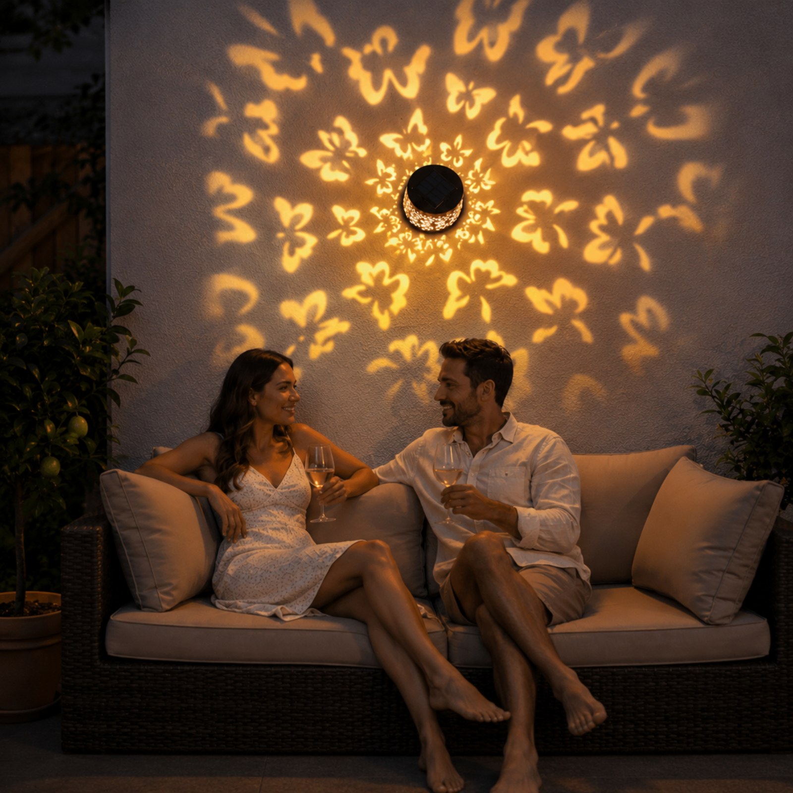 Pack x 2 Aplique De Pared Luz Solar Para Exterior – Modelo “Mariposas” - Image 2