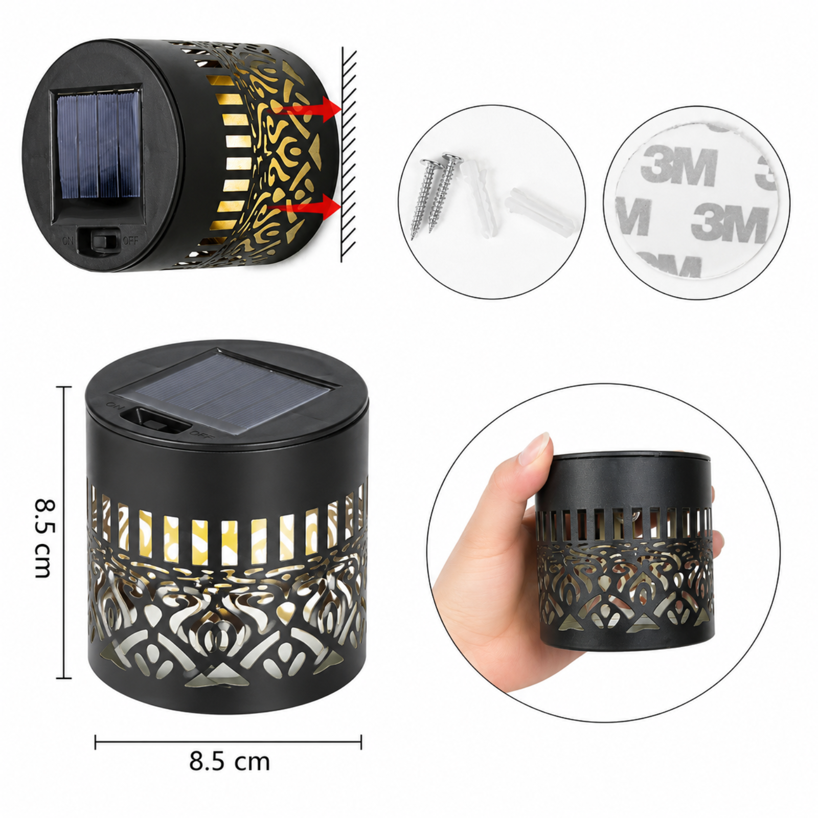 Pack x 2 Aplique De Pared Luz Solar Para Exterior – Modelo “Mariposas” - Image 9
